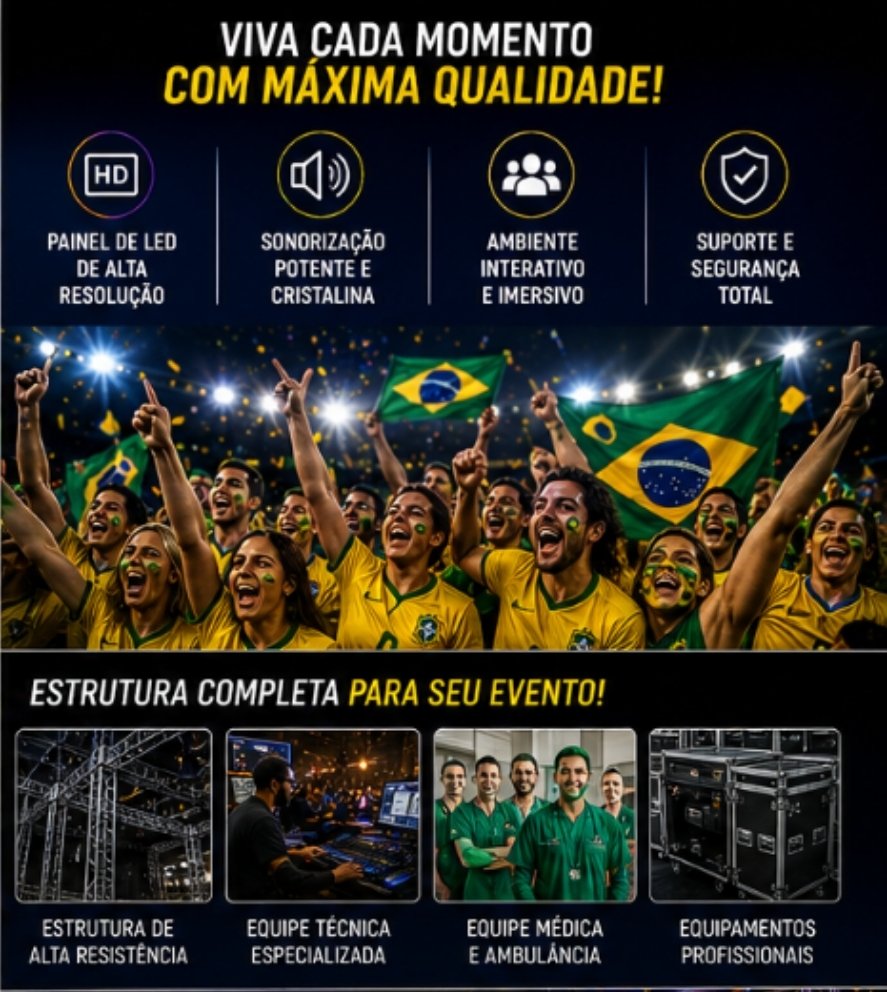 Aluguel e Venda de Painel de LED Indoor e Outdoor, Projetor e Telas de Grande Formato para Copa do Mundo em Curitiba em Restaurantes, Espaços Gourmet e Ambientes Temáticos 2026