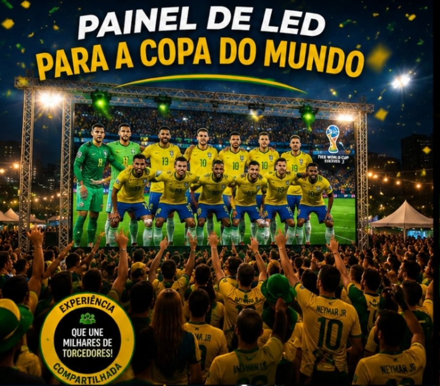 Aluguel e Venda de Painel de LED Indoor e Outdoor, Projetor e Telas de Grande Formato para Copa do Mundo em Curitiba em Restaurantes, Espaços Gourmet e Ambientes Temáticos 2026