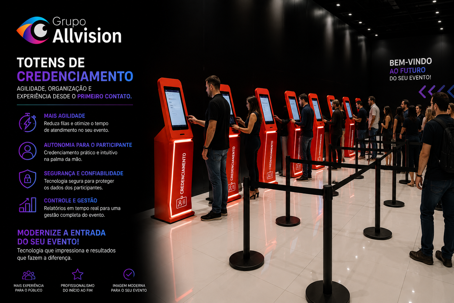 Locação de Totem de Credenciamento, Totem Interativo, TVs de Grandes Formatos, Painel de LED, Projetor e Óculos VR em Curitiba e Pinhais para a ExpoApras 2026 – 2026