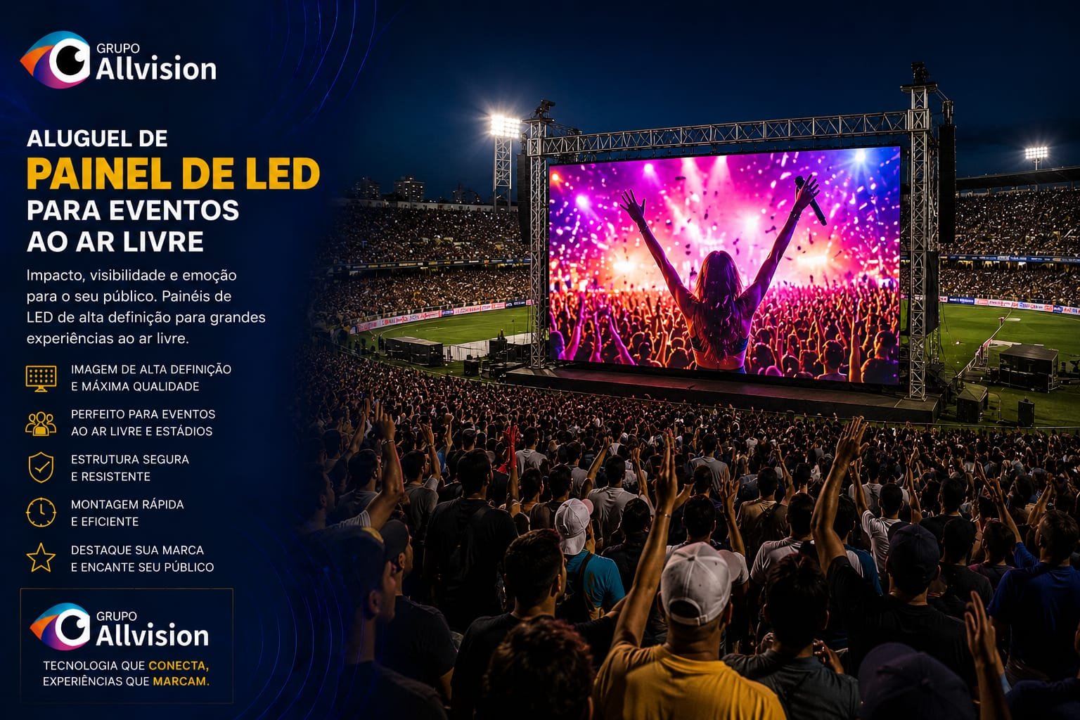 Painel de LED para Aluguel em Congressos e Eventos em Curitiba